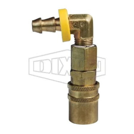 Dixon DQC CM Industrial Mold Interchange Valved Coupler, 1/2 in Nominal, Push-Loc Barb, Brass 3CM9B4-B