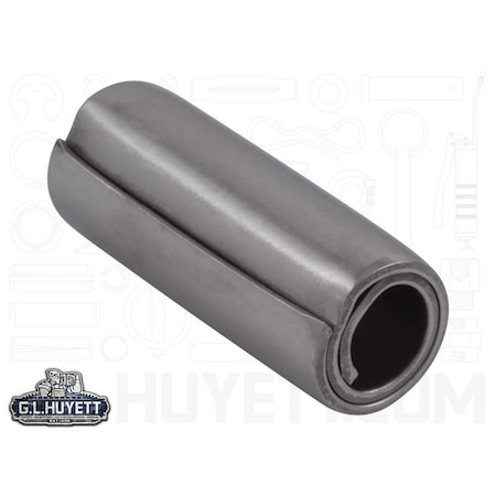 Huyett Coiled Spring Pin, Standard Duty, Nickel Plated 302/304 SS, 0.375 in Dia x 1.000 in Length SPC3P-375-1000