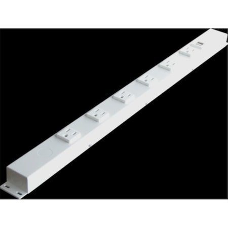 X1 Power Strip, USB, 5-15R, Hardwire, 0 ft., White HU206VW1