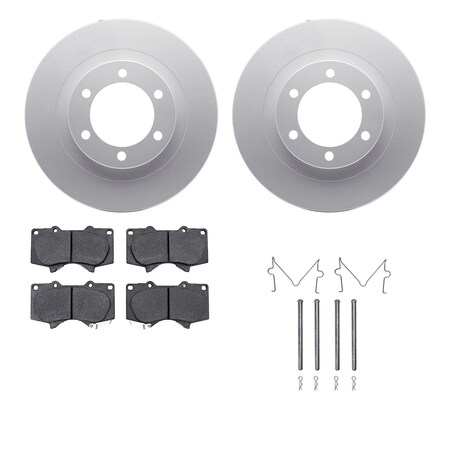 Dynamic Friction Co DFC GEOSPEC Coated Rotor- Heavy Duty Brake Pad includes Hardware 4412-76009