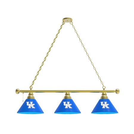 Holland Bar Stool Co Kentucky "UK" 3 Shade Billiard Light, Brass Fixture BL3BRUKY-UK