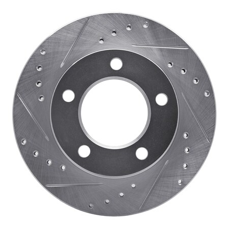 Dynamic Friction Co DFC Brake Rotor - Drilled and Slotted - Silver 631-42017L