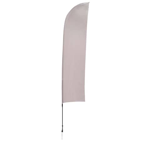 Showdown Displays 10.5 Ft  Solid-Color Value Blade Sail Sign Kit (Single-Sided With Spike Base)  - White 191548-WHIT