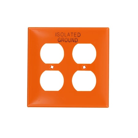 Leviton Receptacle Wallplate, Standard Size, Gang 2, Orange 80716-OIG