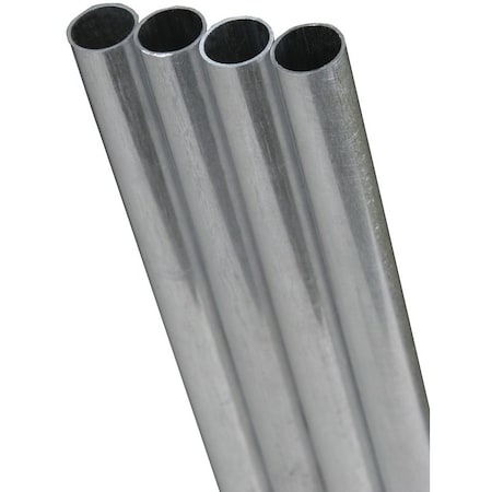 K&S Precision Metals Tube, 019 in ID x 025 in OD Dia, 12 in L, Stainless Steel, Polished Natural, AISI 304304L Grade 87115