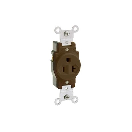 Leviton PlugsandReceptacles, 20A, 125VAC, Brn, Nylon 5891