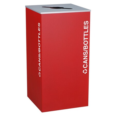 Ex-Cell Kaiser 36 Gallon Square Recycling Receptacle, Ruby Texture RC-KD36-C RBX