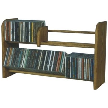 Wood Shed 201-L Solid Oak 2 Row Dowel CD Rack 201-L