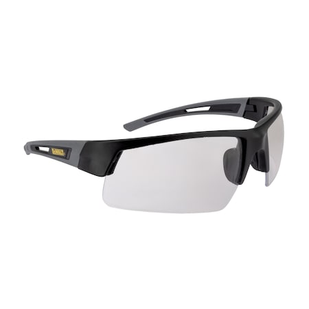 Dewalt Safety Glasses, Indoor/Outdoor Lens, Black Frame, Half-Frame, 1 PR DPG100-9D