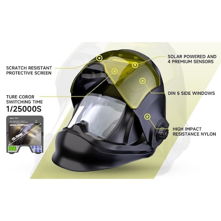 Weldcote KWIK-VIEW Auto-Darkening Helmet with Shell & Accessories KWIKVIEWSHELL