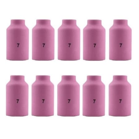 Star Tech Weld TIG Ceramic Gas Lens Ceramic Cup #7, 7/16in Cup Fit Tig 17, 18, 26, 10PK 54N15