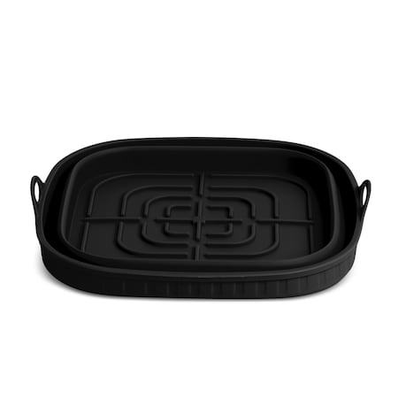 Bklyn Steel Co. 2qt Collapsible Square Silicone Air Fryer Pan - Onyx 48151