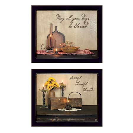 Set Of Two Twice Blessed Black Framed Print Wall Art, 2PK