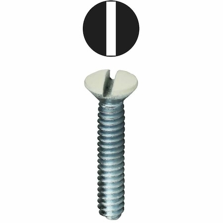Dottie #6-32 x 1 in Slotted Oval Machine Screw, Zinc Plated Carbon Steel, 50 PK 416WHT