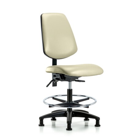 Blue Ridge Ergonomics Medium Bench Chair No Arms, 22" to 29" Height, Vinyl, Adobe White BR-VMBCH-MB-RG-T0-A0-CF-RG-8501