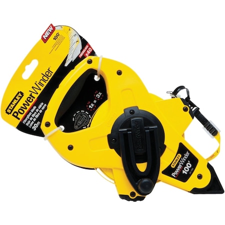 Stanley PowerWinder 100 Ft. Fiberglass Open Reel Tape 34-760