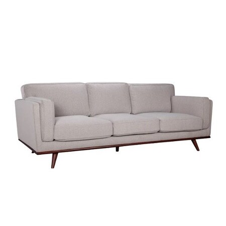 Homeroots 90" X 39" X 34" Light Taupe Polyester Sofa 373984