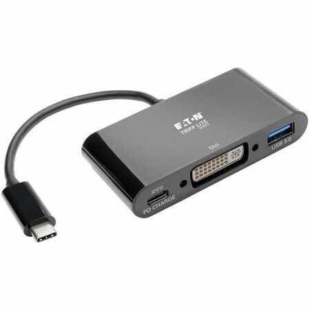 Tripp Lite USB C to DVI Adapter USB Hub & PD Charging USB Type C to DVI 6in U444-06N-DUB-C