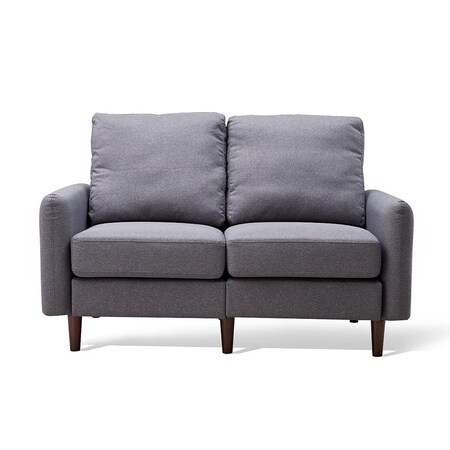 Homeroots Loft Gray 56in Round Arm Modular Loveseat 403591