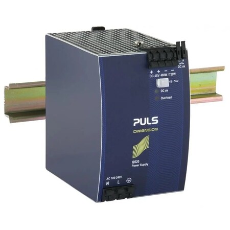 Puls Din Rail Power Supplies for 1-Phase System, 48V, 10A QS20.481