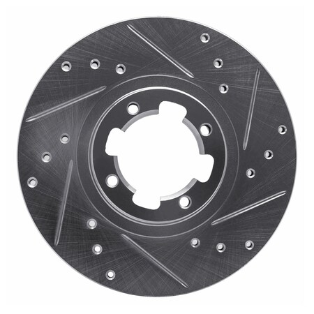 Dynamic Friction Co DFC Brake Rotor - Drilled and Slotted - Silver 631-13000R