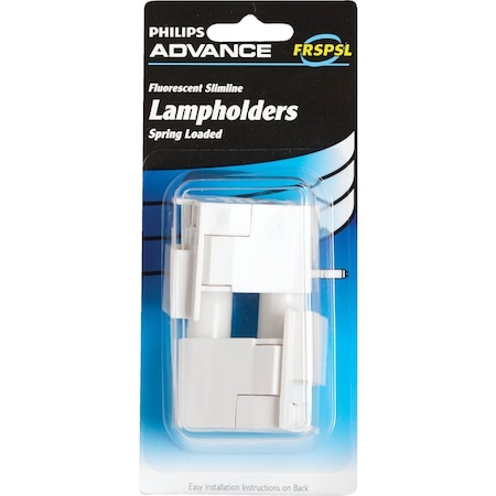Signify Spring Loaded Slim-Line Tombstone Single Pin T8/T12 Fluorescent Lampholder, 2PK 496679