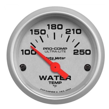 Auto Meter Gauge, Water Temp, 2 0.06 in., Electric, Ultralite ATM4337