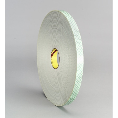 3M Double-Sided Foam Tape, 3/4 in W, 7 yd L, 1/8 in, Polyurethane Foam, Double-Sided 4008