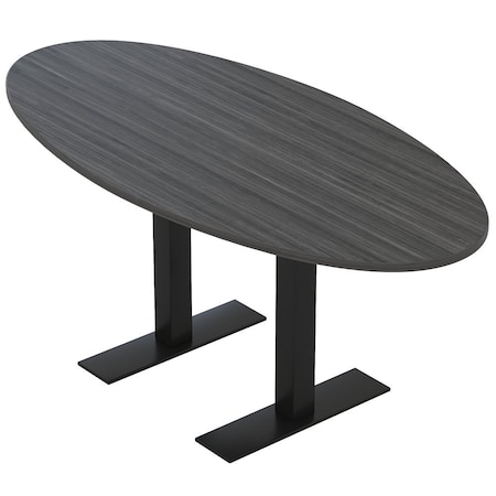 Skutchi Designs 4 Person Conference Table With Power Unit | 6' Oval Table | Harmony Series HAR-OVL-36X72-T.BK-WA7949-NA