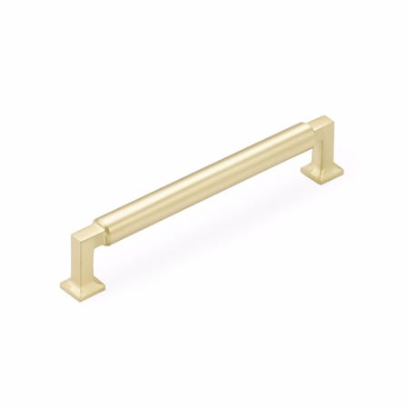 Schaub 6in Center to Center Haniburton Cabinet Pull Satin Brass Finish 476-SB