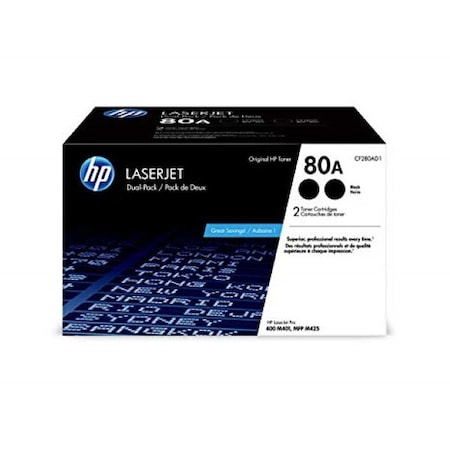 Hp HP 80A, CF280AD1 2-Pack Black Original LaserJet Toner Cartridges CF280AD1