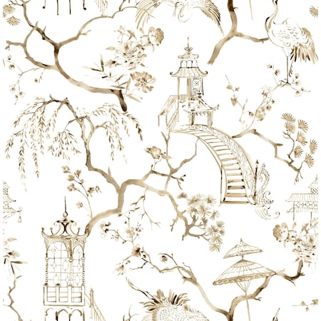 A-Street Prints Serena Coffee Chinoiserie Wallpaper 4120-26807