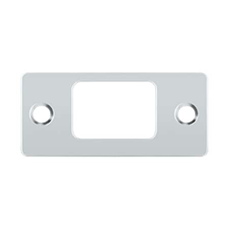 Dendesigns 2.75 x 1.25 in. Deadbolt Strike Plate, Bright Chrome, Solid DE3251246