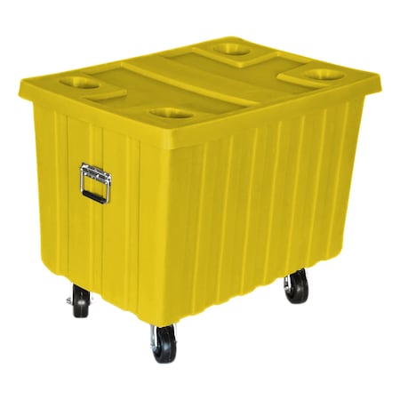 Myton Industries Bushel Truck w/lid, 14 cubic ft., w/casters, YEL MTE-2H5HL YEL