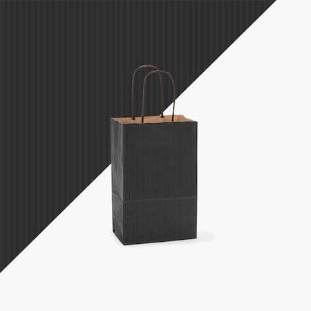 Nashville Wraps Black Shadow Stripe Kraft Bags, Rose 5.5x3.25x8.25, 250PK BKSBR