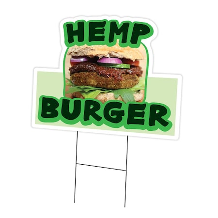 Signmission Hemp Burger Die Cut Yard Sign & Stake outdoor plastic coroplast window, C-DC-1216-Hemp Burger19 C-DC-1216-Hemp Burger19