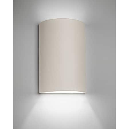 Luxury Lighting Gilly 15 in Ceramic Half Cylinder Outdoor Wall Light, Paintable White Bisque Finish, 2PK (2) 103-00-W-ud-7