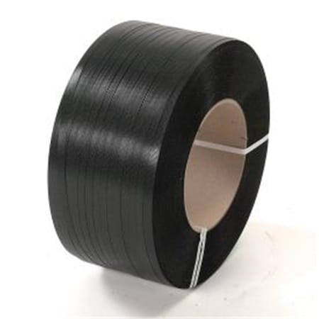 Pac Strapping Products Polyester Strapping, 0.5 in. x 0.028 in. x 3,250 ft. - Black, 16 x 3 in. Core 422828