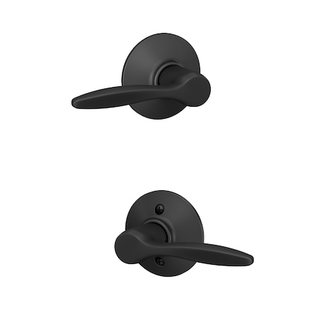 Schlage Residential Delfayo Lever Passage Lock with 16080 Latch and 10027 Strike Matte Black Finish F10DEL622