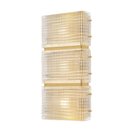 Corbett Lighting Mav 3 Light Wall Sconce in Vintage Brass Finish 547-03-VB
