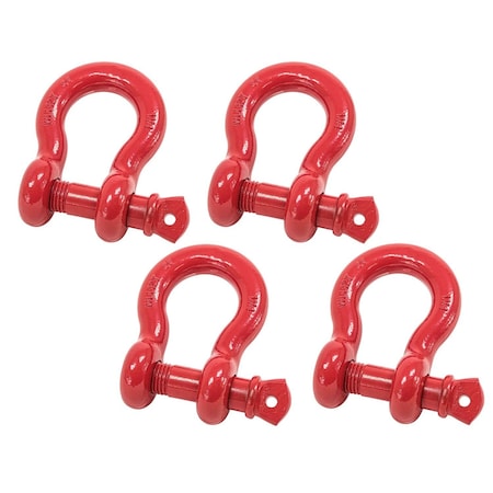 Mytee Products 1-1/4in 12.0 Tons Anchor Shackle Forged Carbon Steel & Alloy Screw Pin, 4PK SHACKLE-ANCHOR-SP-114x4