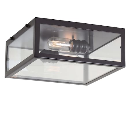 Jonathan Y Grayson 12" Metal/Glass LED Flush Mount, Oil Rubbed Bronze JYL9501B