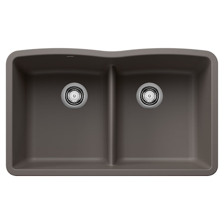 Blanco Diamond Equal Double Low Divide, Volcano Gray 443106