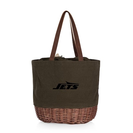 Picnic Time Family Of Brands NFL New York Jets - Coronado Canvas and Willow Basket Tote 203-00-140-224-2
