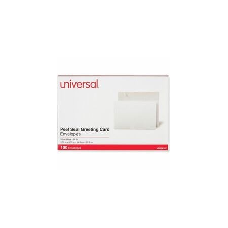 Universal Peel Seal Strip Business Envelope, NoA9, Square Flap, Self-Adhesive Closure, 5.74x8.75, Wht, 100PK UNV36107