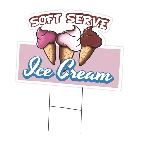 Signmission Soft Serve Ice Cream Die Cut Yard & Stake outdoor plastic window, 1824-Soft Serve C-DC-1824-Soft Serve Ice Cream19