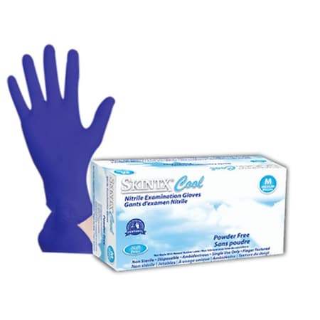 Skintx Disposable Gloves, 3 Mil Palm, Nitrile, S, 200 PK, Cool Blue CB2-50005