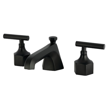 Kingston Brass Widespread Bathroom Faucet with Brass Pop-Up, Matte Black KZ4460CML