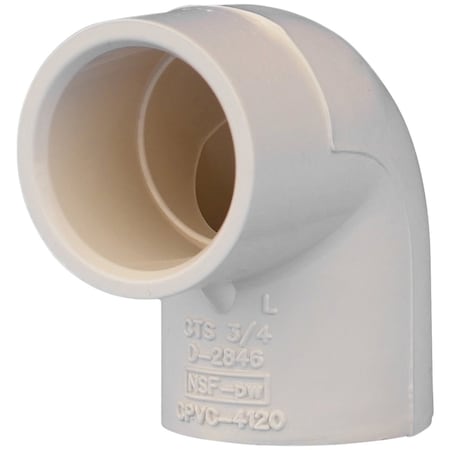 Charlotte Pipe And Foundry 3/4'' Slip x Slip 90 Deg. CPVC Elbow, 1/4 Bend CTS 02300 0800HA