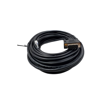 Compucableplususa 25FT DB15 2-Row Male to Bare Wire RS232 Serial Pigtail Cable - 28AWG Shielded Open End PVC DBC-15MW-25